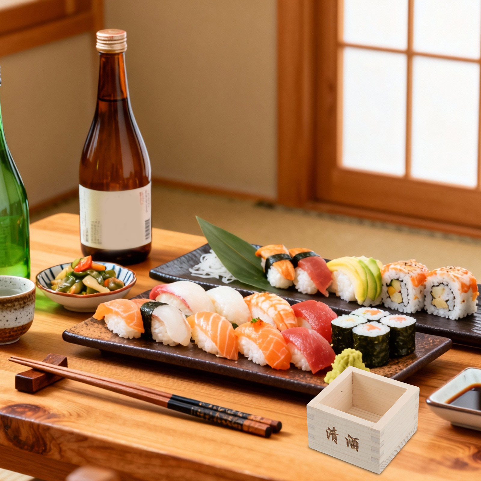 Japanese Restaurant Lifestyle - 2 Pezzi Scatola in Legno per