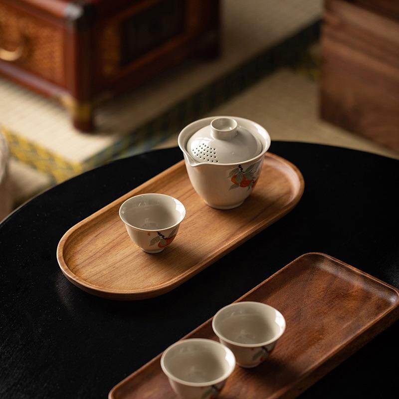 Japanese Snacks - Piatto da Dessert in Legno Massello,